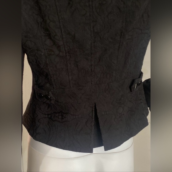 Cache, Black Stitched Jacket with Asymmetric Zipper, Size 6 - Picture 9 of 14